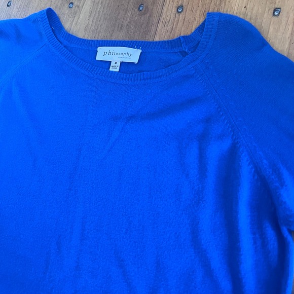 Philosophy Blue Lightweight Knit Sweater High-Low Hem Women's Size Medium A8 - Picture 2 of 7